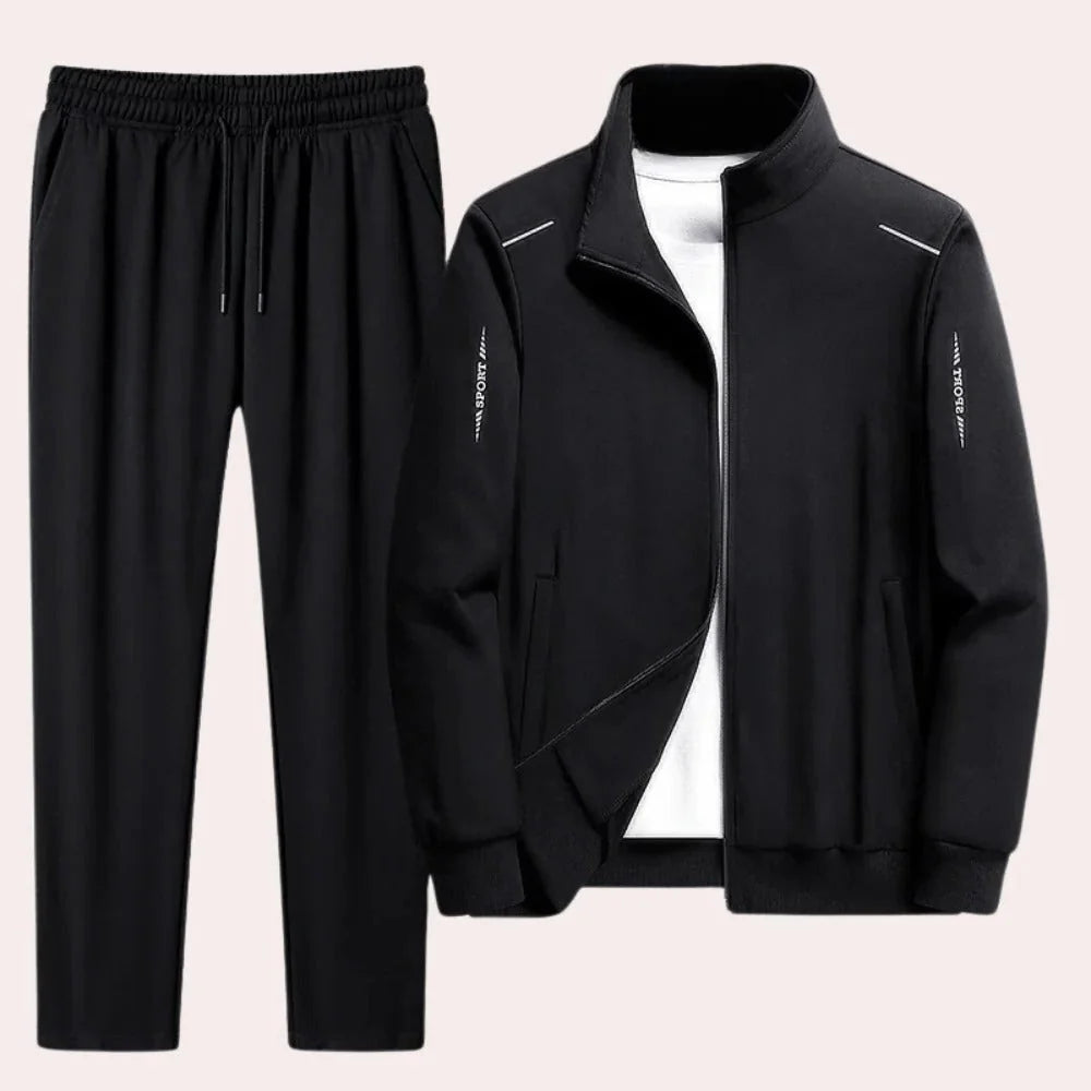 Men's Tracksuit Wrinkle-Resistant Polyester Full-Zip