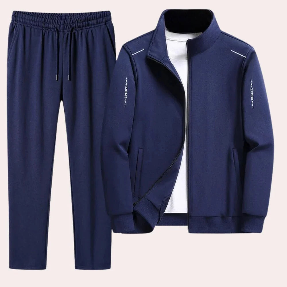 Men's Tracksuit Wrinkle-Resistant Polyester Full-Zip
