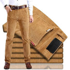 Men's Trousers Corduroy Straight Cut Stretch Cotton Blend