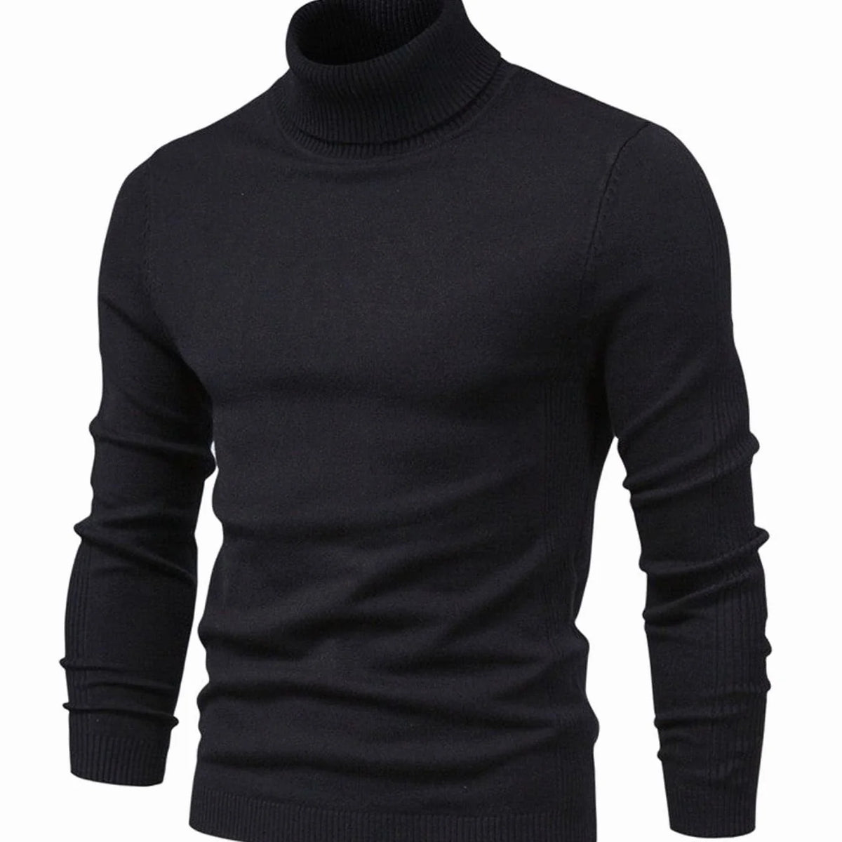Men's Turtleneck Sweater Slim Fit Full Neck Coverage