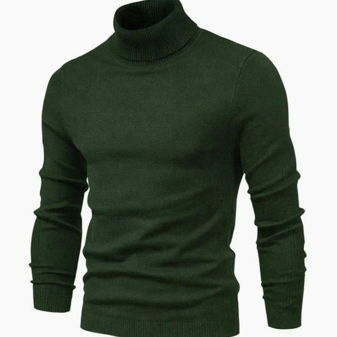 Men's Turtleneck Sweater Slim Fit Full Neck Coverage