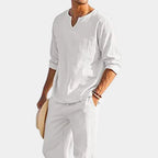 Men's Two-Piece Set Breathable Cotton Relaxed Fit