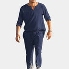 Men's Two-Piece Set Breathable Cotton Relaxed Fit
