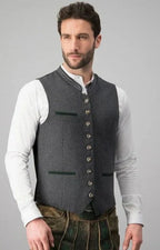 Men's Vest Regular Fit & Structured Silhouette Neutral Gray