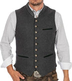 Men's Vest Regular Fit & Structured Silhouette Neutral Gray
