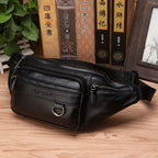 Men's Waist Bag Genuine Cowhide Leather Convertible Crossbody