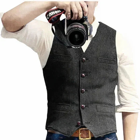 Men's Waistcoat Cardigan-Sweater Hybrid Soft & Durable