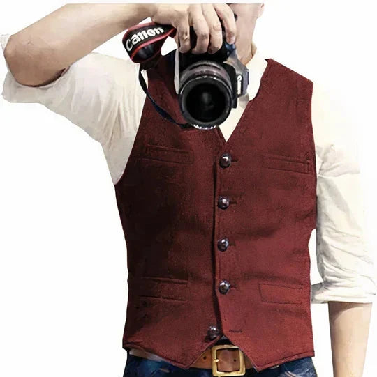 Men's Waistcoat Cardigan-Sweater Hybrid Soft & Durable