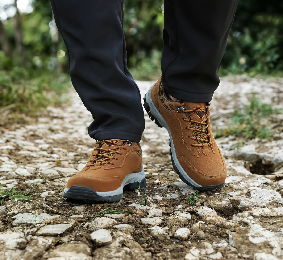 Men's Walking Shoes Orthopedic Insole Water-Repellent Upper & Non-Slip Outsole