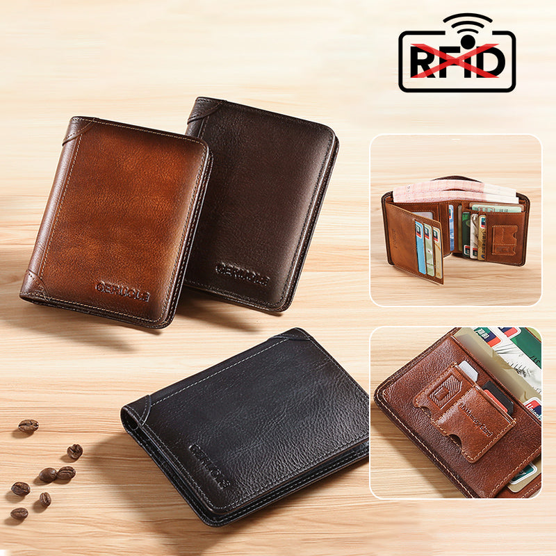 Men's Wallet RFID-Blocking Slim PU Leather
