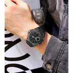 Men's Watch Dual Analog & Digital 98-Foot Water-Resistant Silicone Band
