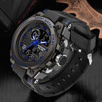Men's Watch Dual Analog & Digital 98-Foot Water-Resistant Silicone Band