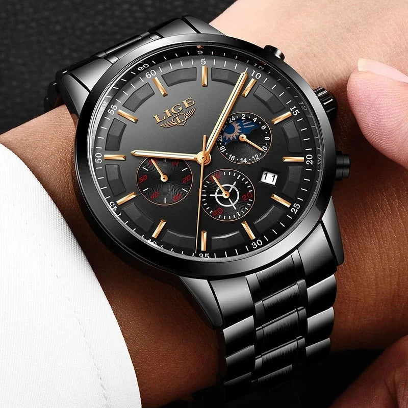 Men's Watch Stainless Steel Mineral Glass 30M Water Resistant