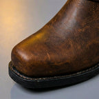 Men's Western Boots Handmade Leather Harness Buckle Cushioned Insole