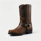 Men's Western Boots Handmade Leather Harness Buckle Cushioned Insole