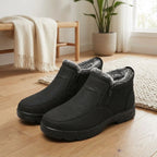 Men's Winter Boots Cowhide Leather Fur-Lined Non-Slip Sole