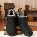 Men's Winter Boots Cowhide Leather Fur-Lined Non-Slip Sole