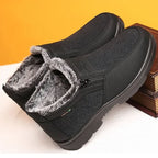 Men's Winter Boots Cowhide Leather Fur-Lined Non-Slip Sole