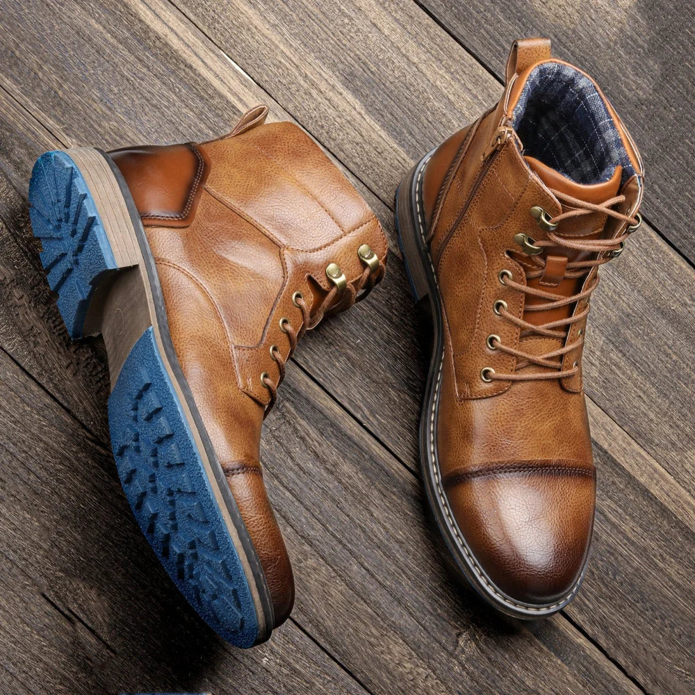 Men's Winter Boots Warm-Lined Mid-Height Slip-Resistant Sole