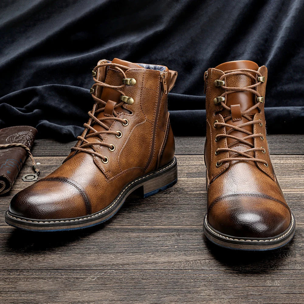 Men's Winter Boots Warm-Lined Mid-Height Slip-Resistant Sole