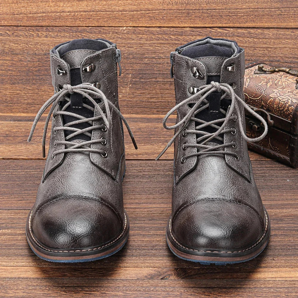 Men's Winter Boots Warm-Lined Mid-Height Slip-Resistant Sole