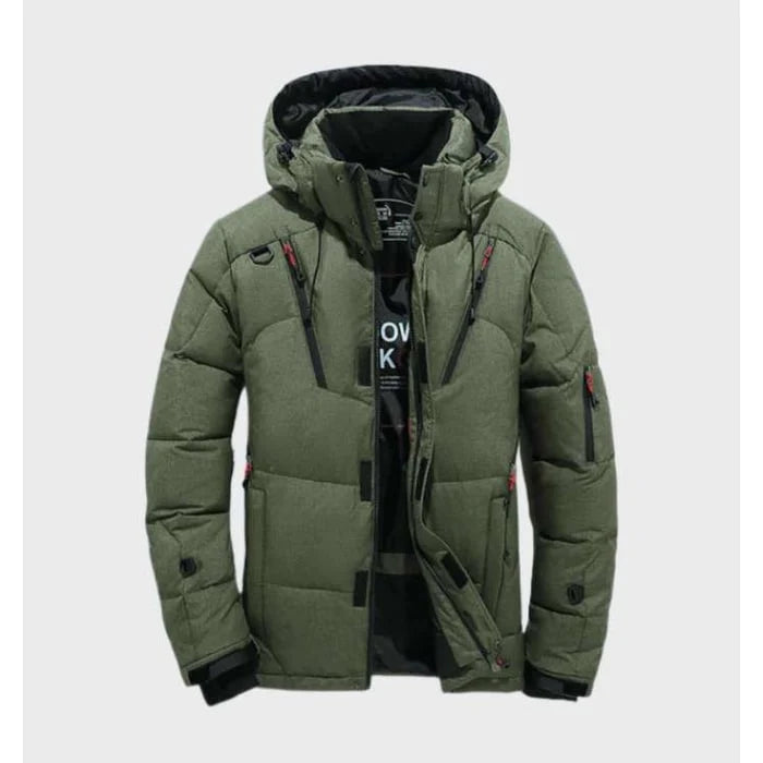 Men's Winter Jacket Quilted Insulated Hooded Windproof & Water-Resistant
