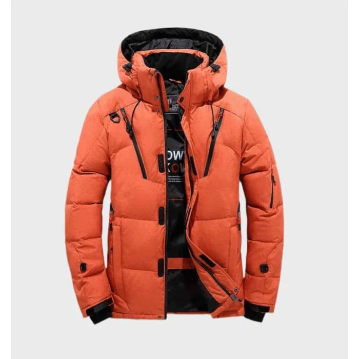 Men's Winter Jacket Quilted Insulated Hooded Windproof & Water-Resistant