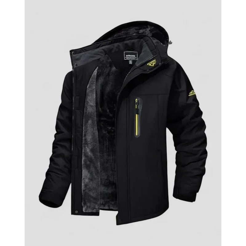 Men's Winter Jacket Water-Resistant Fleece Lined Zippered Pockets