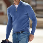 Men's Zip Sweater Cashmere Lightweight Regular Fit