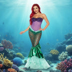 Mermaid Costume Strapless Sequin Sweetheart Lace-Up Back