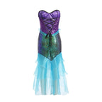 Mermaid Costume Strapless Sequin Sweetheart Lace-Up Back