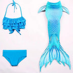 Mermaid Swim Set Three-Piece Removable Tail Ocean Print