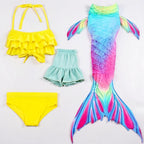 Mermaid Swim Set Three-Piece Removable Tail Ocean Print