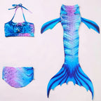 Mermaid Swim Set Three-Piece Removable Tail Ocean Print