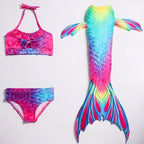 Mermaid Swim Set Three-Piece Removable Tail Ocean Print
