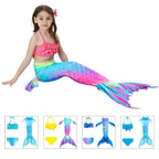 Mermaid Swim Set Three-Piece Removable Tail Ocean Print