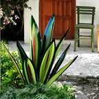 Metal Agave Sculpture Weather-Resistant Steel Rustic Finish