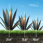 Metal Agave Sculpture Weather-Resistant Steel Rustic Finish