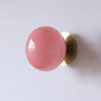 Metal Frame & Pink Glass Wall Sconce