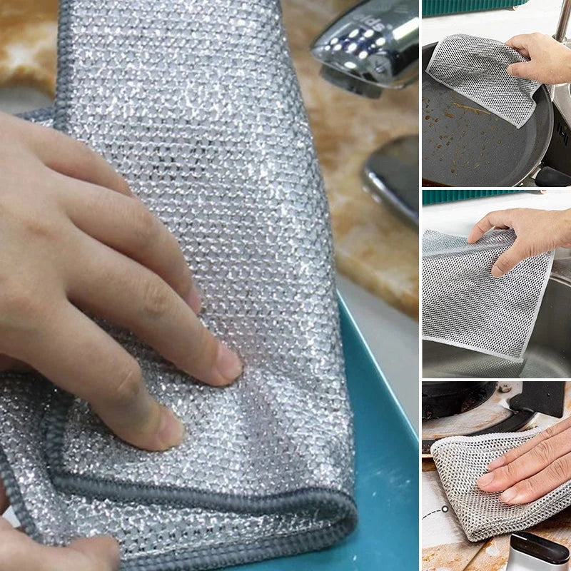 Metal Mesh Scrubber Scratch-Free & Quick-Drying