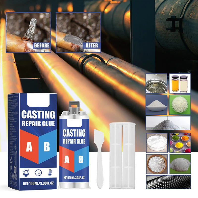 Metal Repair Adhesive Two-Part Epoxy Heat Resistant Waterproof