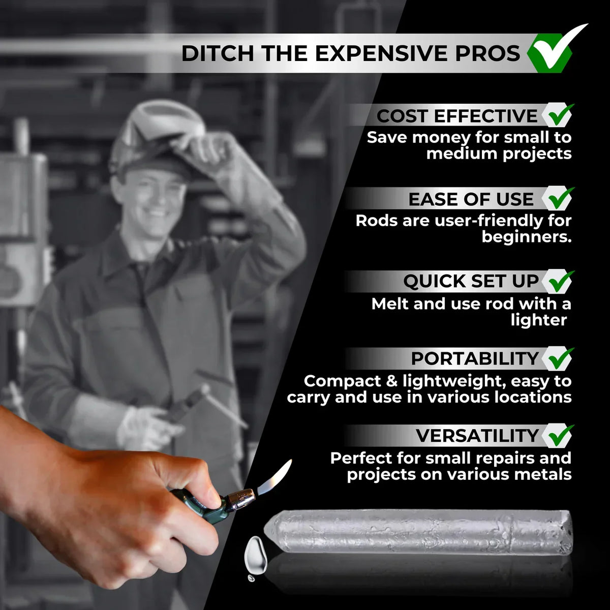 Metal Repair Rods Low-Heat Aluminum & Steel