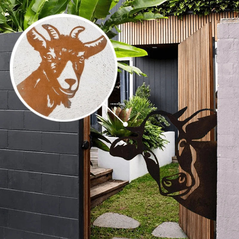 Metal Wall Art Farm Animal Handmade Rust Resistant