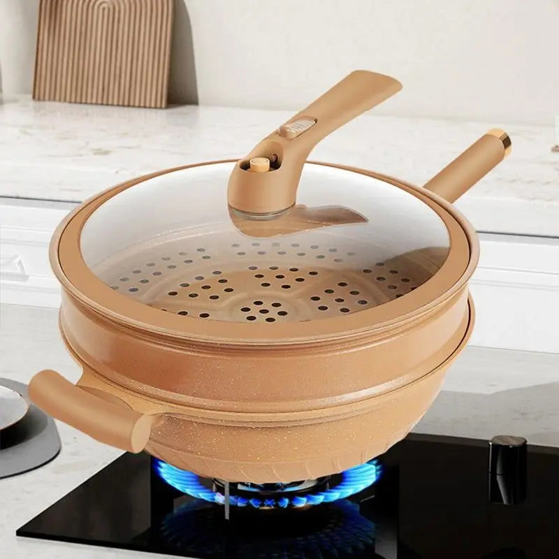 Micro-Pressure Non-Stick Electric Wok (Dishwasher-Safe)