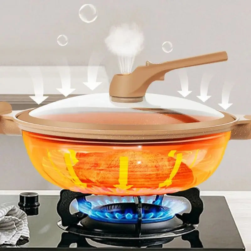 Micro-Pressure Non-Stick Electric Wok (Dishwasher-Safe)
