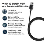 Micro USB Cable 10ft Charging & Data Transfer