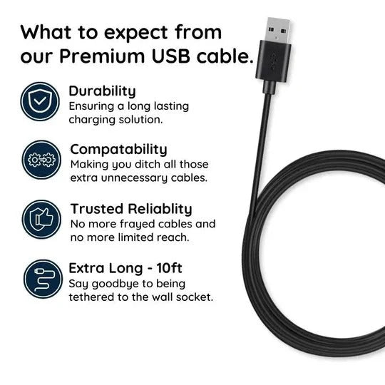 Micro USB Cable 10ft Charging & Data Transfer