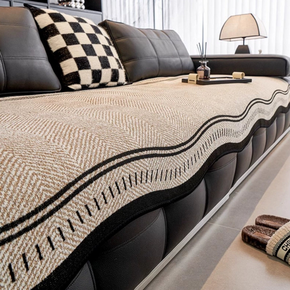 Microfiber Anti-Slip Contoured Edge Sofa Cover (Machine Washable)