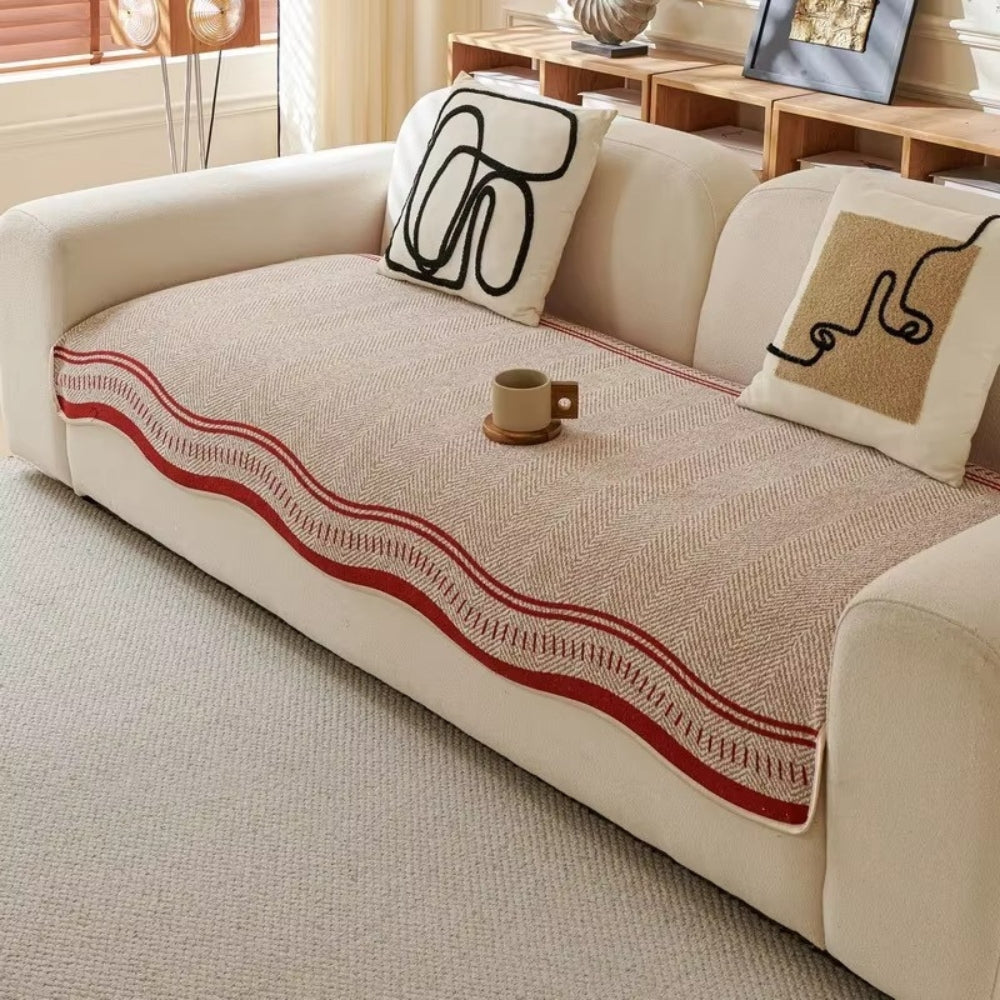 Microfiber Anti-Slip Contoured Edge Sofa Cover (Machine Washable)