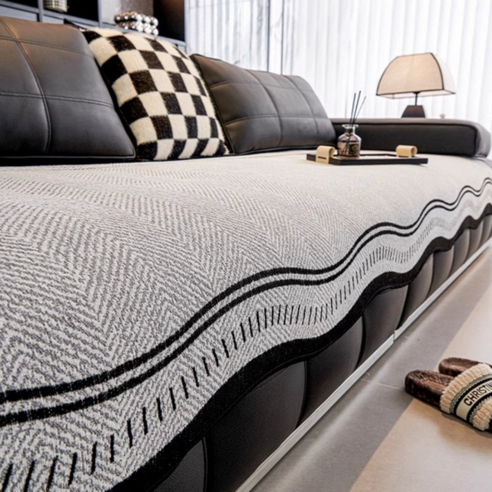 Microfiber Anti-Slip Contoured Edge Sofa Cover (Machine Washable)
